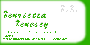 henrietta kenesey business card